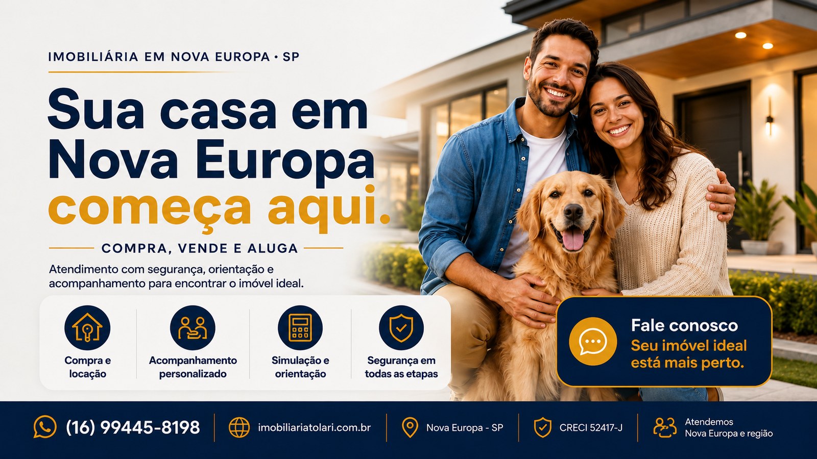 Imobiliária Tolari em Nova Europa SP - compra, vende e aluga